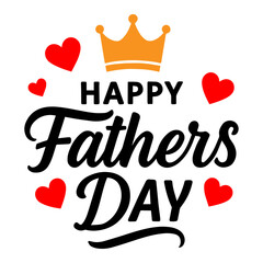 Creative Fathers Day poster with flying hearts and paper bow tie