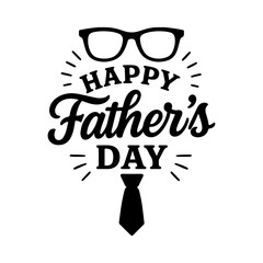 Fathers Day typography vector with mustache and classic glasses