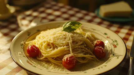 pasta, food, spaghetti, plate, meal, italian, sauce, cuisine, dish, dinner, tomato, healthy, cheese, white, basil, lunch, closeup, noodles, gourmet, carbonara, fresh, fork, noodle, parmesan, vegetable
