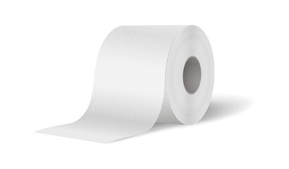 Highquality digital rendering of a white toilet paper roll on a simple background. Clean and minimalist design. Perfect for advertising hygiene and household products.