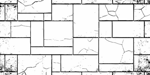 Abstract old wall grunge black and white concrete crack scratch in the pattern wall  grunge texture background.
