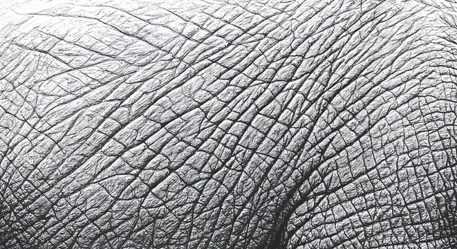 Elephant Skin Texture Close-Up Abstract Black and White Photograph