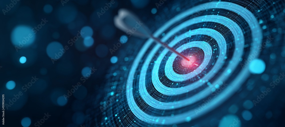 Poster dartboard target. business focus aim for success achievement. generative ai technology.