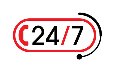 24-7 logo for call center. 24-7 logo for business
