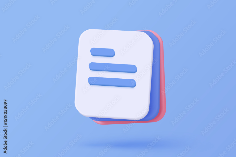 Aufkleber 3d icon file task management todo check list, assignment and exam paperwork, work on organization, p