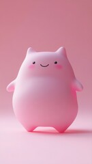 Chubby kawaii-style 3D character with cute expression and vibrant colors. Generative AI