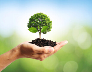 Side View of Hand Shaped Like Tree and Leaves &ndash; Mother Nature Concept Art

