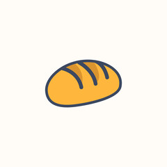 Bread Icon – Flat Bakery Food Symbol
