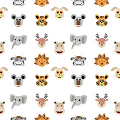 Seamless pattern cute animal design fabric printing