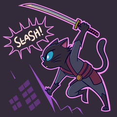 Neon Ninja Cat – Shadow Meow