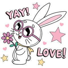 Cool Bunny Vibes – Peace & Pastel