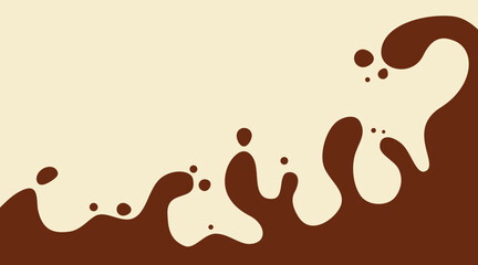 Coffee or chocolate liquid texture. Cocoa splash vector background. Abstract liquid brown waves illustration.