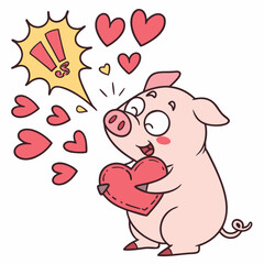 Obraz premium Love Pigs