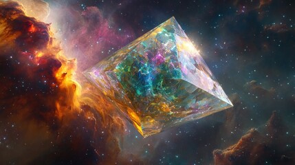 Crystal pyramid in a nebula