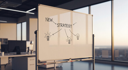 Fototapeta premium Whiteboard displaying the words 