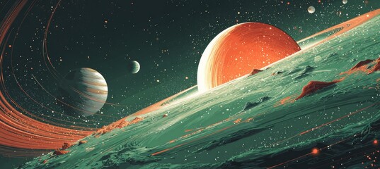 Space solar system. Generative AI technology.	
