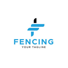 F letter fencing logo