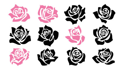 Vintage Rose Silhouette Timeless Floral Art for Scrapbooking Wedding Invites