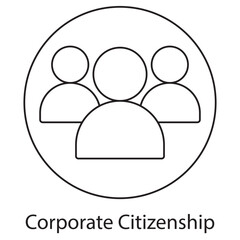 Corporate Citizenship icon, Empowering Communities Through Responsible Business, Driving Impact The Role of Corporate Citizenship Today, vector