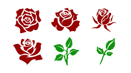 Romantic Blooming Rose Silhouette Elegant Vector Art for Love Beauty Themes