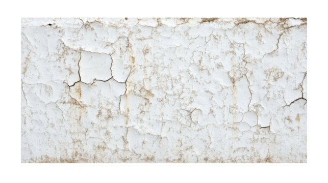 Weathered White Texture with Cracked Surface and Peeling Paint on an Abstract Background