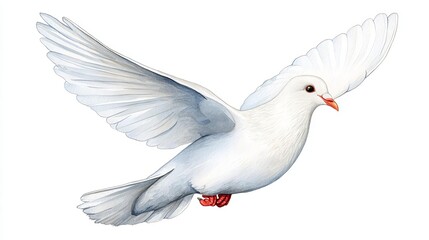Winged dove with copy space, a representation of the New Testament Holy Spirit