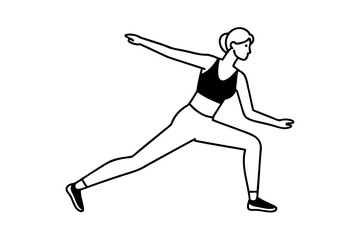 Woman in sportswear doing a dynamic stretching exercise