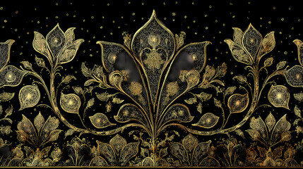 book cover for love poetry | decorative transcendence | divine longing | black and topaz | pattern density | stylized flora | flat body abstraction | ornamental layering | mythic seduction |