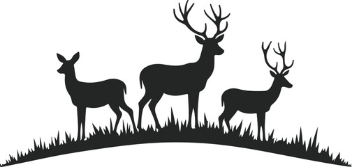 Forest animals deer illustration woodland wildlife scene
