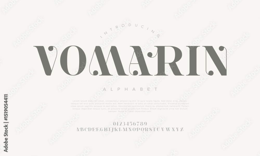 Poster modern display typeface featuring soft curves and artistic dots, ideal for contemporary branding and