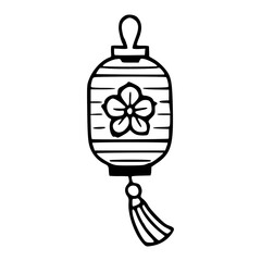 Asian festival decoration - line art lantern