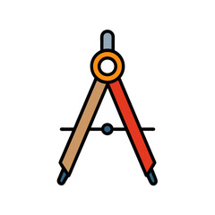 Precise Compass Tool Vector Doodle Clipart