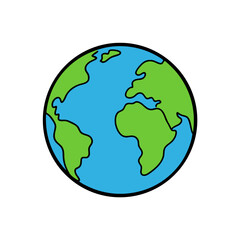 Fototapeta premium Educational Globe Vector Doodle Clipart
