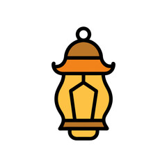 Mystical Glowing Lantern Vector Doodle Clipart