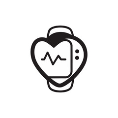 Accurate Heart Rate Monitor Vector Doodle Clipart