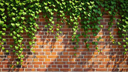 Old red brick wall texture with a window