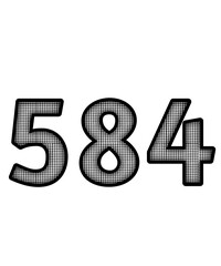 Black and white color numbers 584