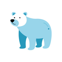 Naklejka premium Cute Polar Bear Vector Doodle Clipart Winter