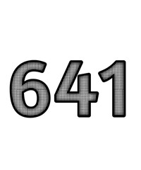Black and white color numbers 641