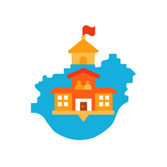Detailed School Map Vector Doodle Clipart Layout