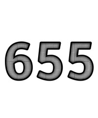 Black and white color numbers 655