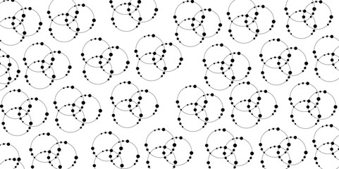 Abstract background with circles and dots. connection for communication technology and social network concept background. Wide molecule structure background. 