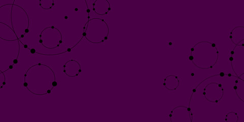 Abstract background with circles and dots. connection for communication technology and social network concept background. Wide molecule structure background. 