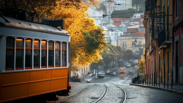 Charming Lisbon Tram: A Cinematic Journey Through Portugal's Historic Streets in Stunning Detail