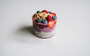 Healthy food juicy dessert concept on soft white background 