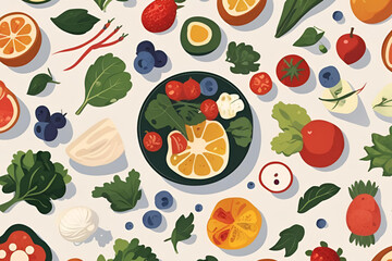 seamless pattern with fruits