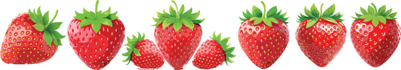 Set Vector Illustration of Strawberry