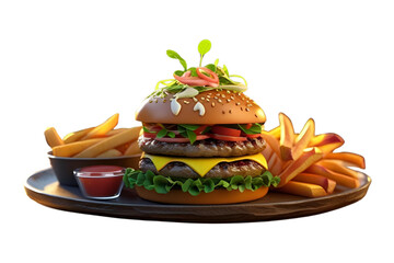 hamburger on a white background