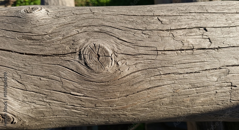 Poster a wooden log with a rough texture and a few holes