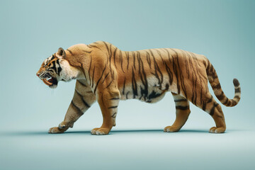 Saber-Toothed Tiger Depicted in Prehistoric Wildlife Illustration Symbolizing Extinct Predator. Generative AI